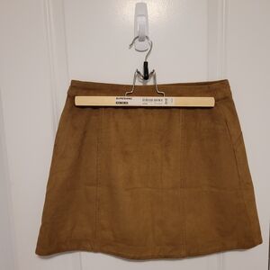 A&F Tan Faux Suede Mini Skirt